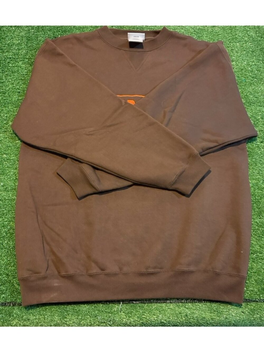 Vintage Cleveland Browns sweatshirt mens large brown orange puma crewneck thick - Picture 7 of 13
